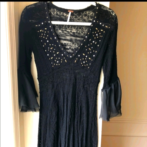 Free people beaded mini dress - Picture 1 of 4